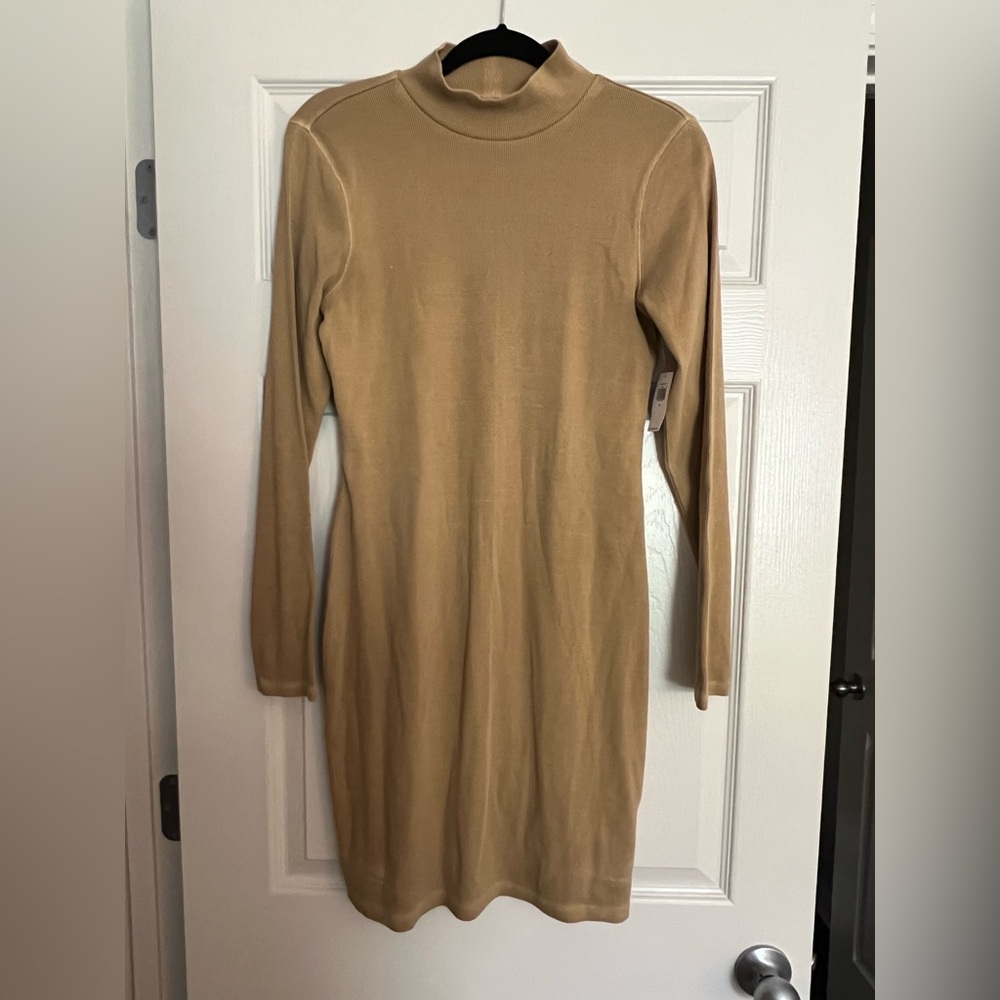Old Navy Tan Long Sleeve Dress